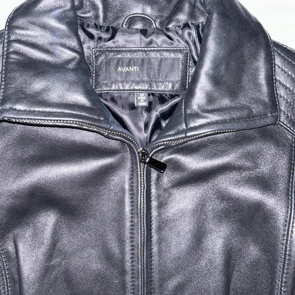 Leather Black Jacket Avanti - Picture 2 of 5